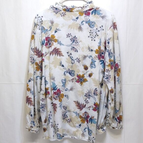St. Johns Bay Floral Paisley Print Blouse Women's Size 1x Comfortable Light EUC - Picture 2 of 7